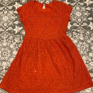 Girls Justice Orange Skater Dress